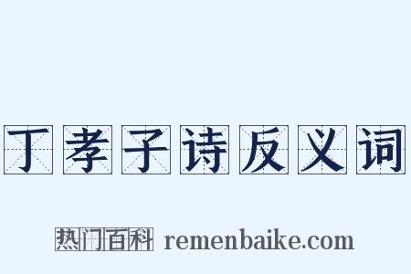 丁孝子诗反义词是什么意思的图片